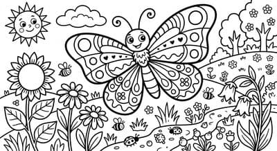 Free printable Butterfly coloring page