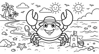 Free printable Crab coloring page