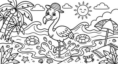 Free printable Flamingo coloring page
