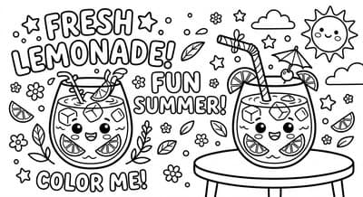 Free printable Lemonade coloring page
