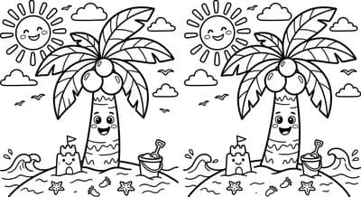 Free printable Palm Tree coloring page