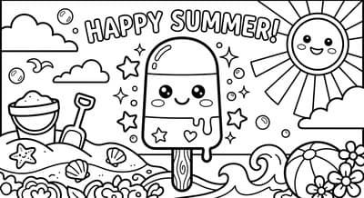 Free printable Popsicle coloring page