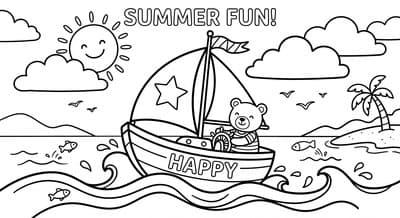 Free printable Sailboat coloring page