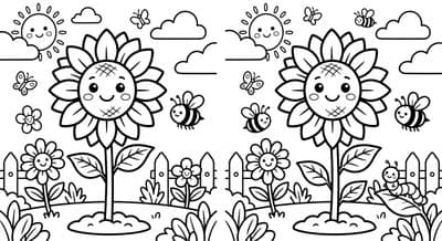 Free printable Sunflower coloring page