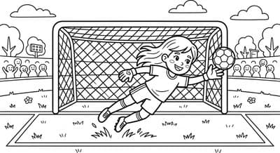 Free printable Goalkeeper coloring page