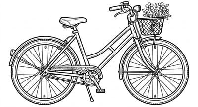 Free printable Bicycle coloring page