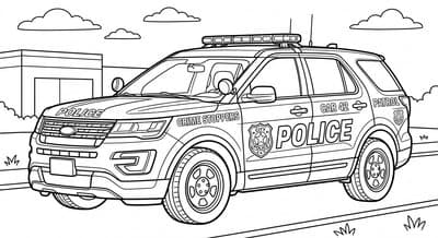 Vehicles coloring page preview
