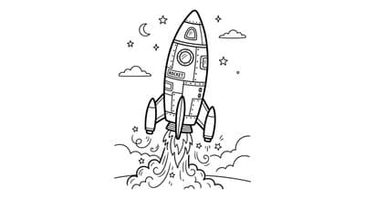 Free printable Rocket coloring page