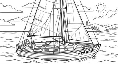 Free printable Sailboat coloring page