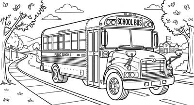Vehicles coloring page preview