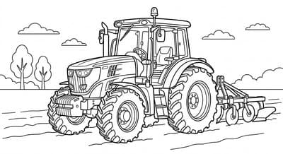 Free printable Tractor coloring page