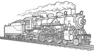 Free printable Train coloring page