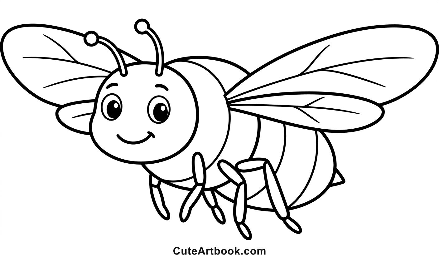 Free printable Bumblebee coloring page โ black and white line art