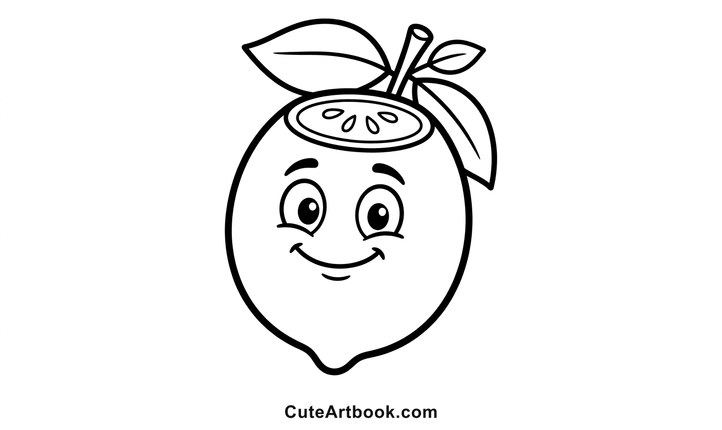 Free printable Lemon coloring page โ black and white line art